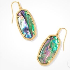 Kendra Scott GOLD LILAC ABALONE LEE EARRINGS nwt